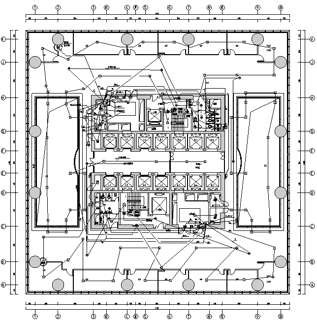 深圳超高层办公楼强弱电施工图-火灾自动报警平面图