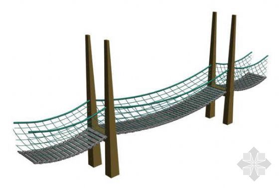 悬索桥3d模型资料下载-吊桥