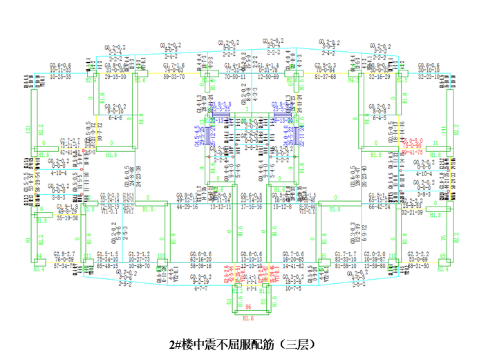 [福州]超限高层（住宅+办公）建筑工程抗震设防审查报告（2014）-2#楼中震不屈服配筋（三层）