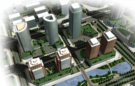 [江苏]大型城市综合体规划及单体设计方案文本-城市综合体效果图