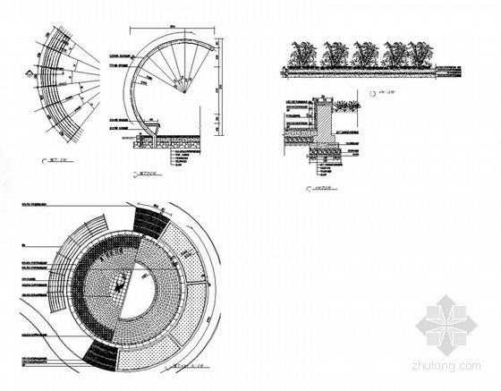 cad广场大样图资料下载-廊架花池广场大样图