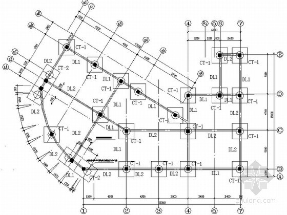 基础配筋CAD图资料下载-某住宅楼人工挖孔桩基础平面及配筋设计图