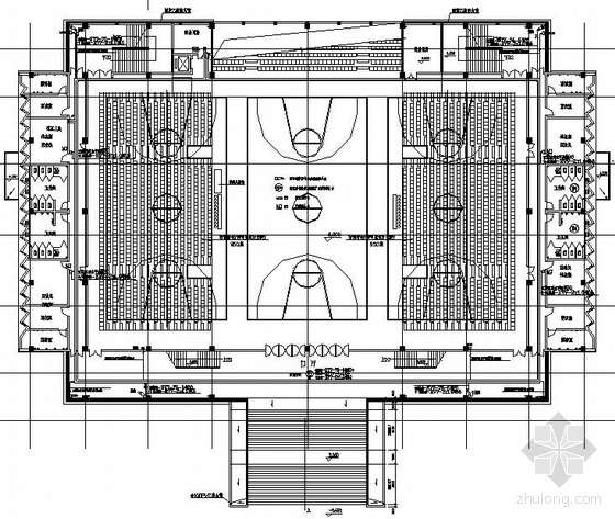 一层体育馆图纸资料下载-某四层体育馆弱电图纸
