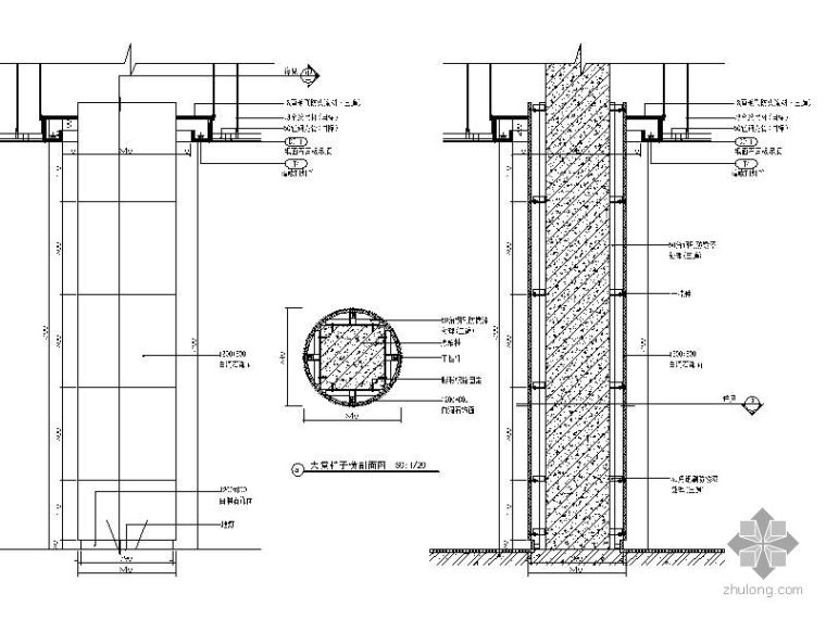 干挂石材室内防水资料下载-干挂石材柱详图