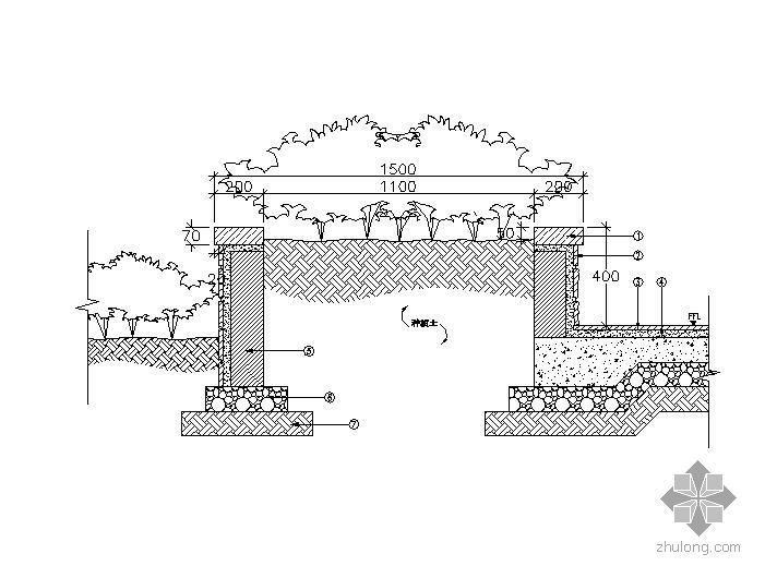方形树池CAD施工图资料下载-特色方形树池施工大样图2