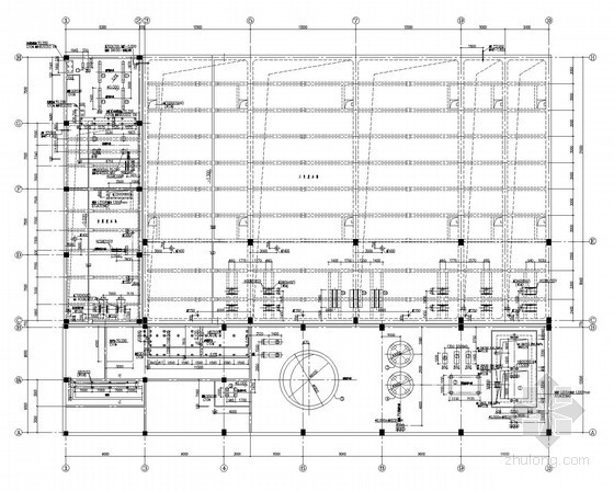 某电厂工业废水车间施工设计图纸-废水处理车间地下设施布置图 