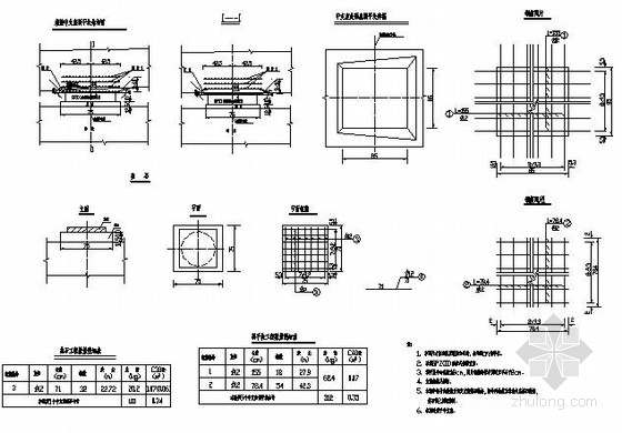 [黑龙江]4孔普通钢筋混凝土连续箱梁桥施工图56张（6米宽连续梁）-连续箱梁调平块垫石构造图 