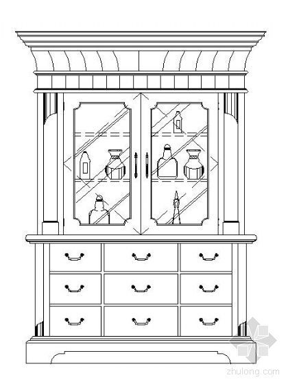 CAD欧式酒柜设计资料下载-欧式酒柜Ⅲ