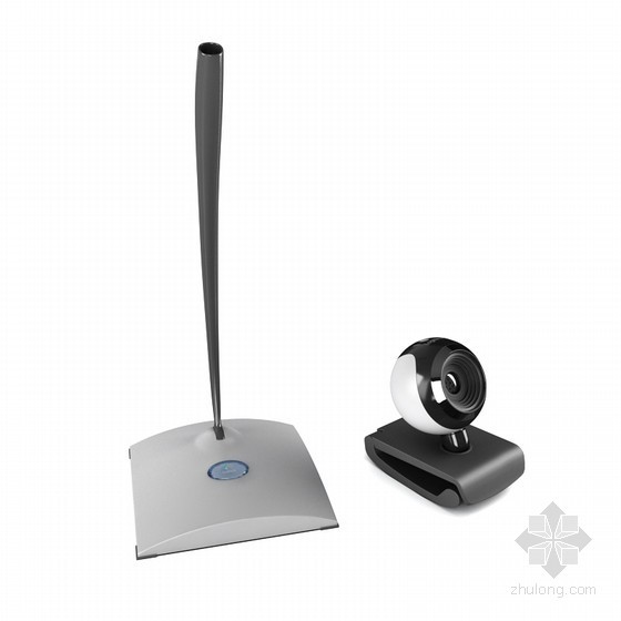 高清无线监控摄像头资料下载-电脑配件话筒及摄像头3D模型