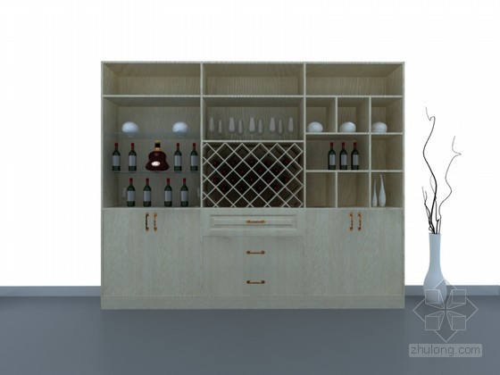 酒柜设计图酒柜设计图资料下载-现代酒柜3D模型下载
