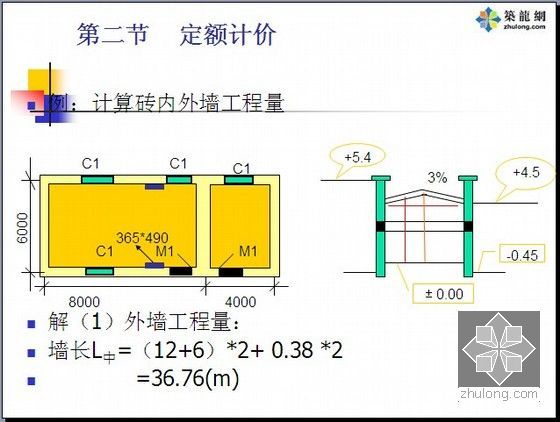 2014年造价员考试（建筑工程计价）精讲讲义（748页）-计算砖内外墙工程量