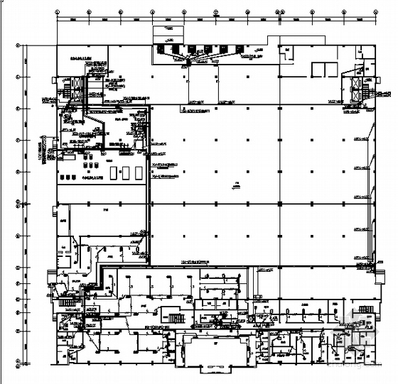 厂房平面图cad图纸资料下载-某电子厂房配电干线平面图