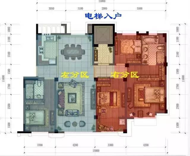 150㎡户型4间朝南(电梯嵌入户内），终于看到一个创新的！！_2