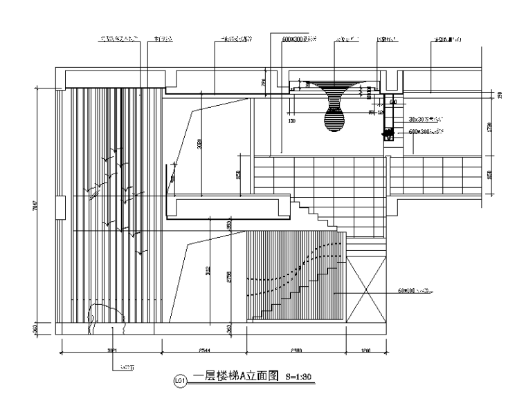 [福建]时尚火锅店设计CAD施工图（含实景图）-【福建】时尚火锅店设计CAD施工图（含实景图）立面图