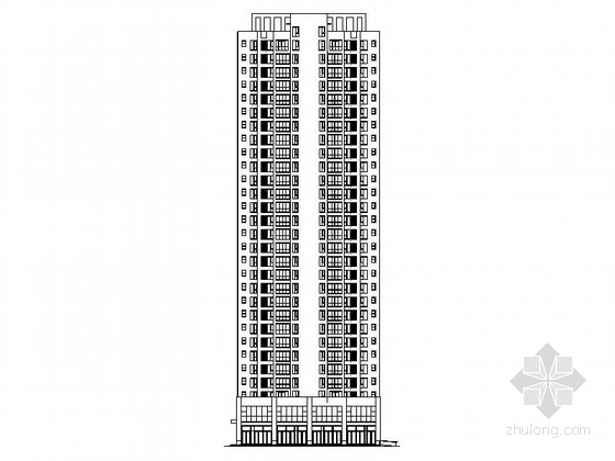 7层带底商住宅资料下载-[西安]现代高层塔式住宅带底商建筑施工图