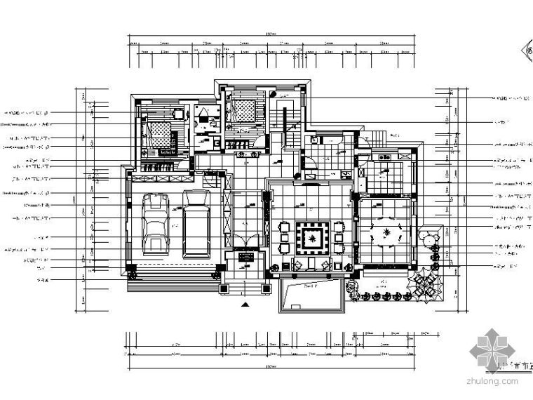 中式风雨廊施工图资料下载-中式风格豪宅装修施工图