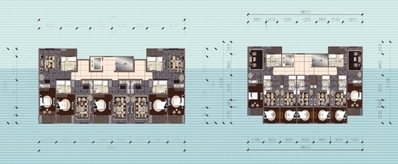 [山东]德式风格多层酒店式公寓建筑设计方案文本（含商业街区规划）-德式风格多层酒店式公寓建筑设计平面图
