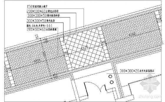 园林道路广场铺装平面图资料下载-3m道路铺装平面图