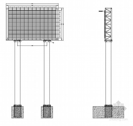 钢结构擎天柱显示屏资料下载-某双立柱钢结构LED显示屏结构设计图