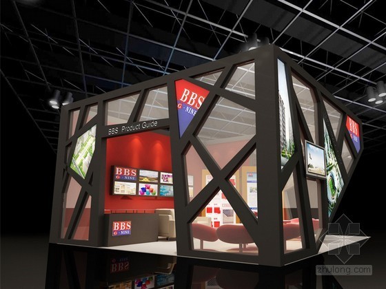 钢结构展示厅造价资料下载-特装展示厅3D模型下载