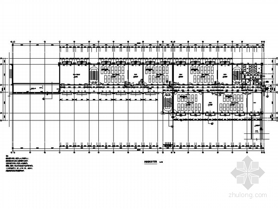 [浙江]五层新中式风格中学实验楼建筑施工图-五层新中式风格中学实验楼平面图