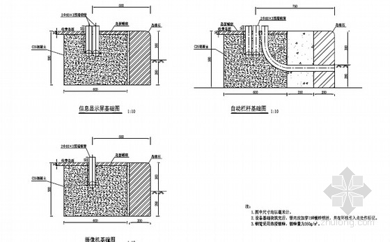 [西藏]2016年222km双向四车道高速公路道路机电工程设计图纸466张（通信收费监控）-ETC车道收费岛设施基础图 