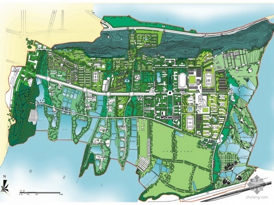 科技城地块概念性规划文本资料下载-大学景观设计概念性规划文本