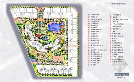 景观喷泉水池设计图纸资料下载-居住区花园景观规划设计方案