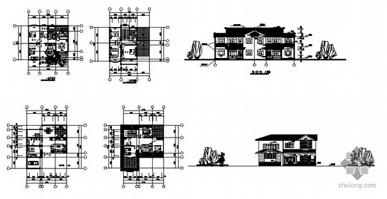 某三开间新农村别墅建筑方案图-4