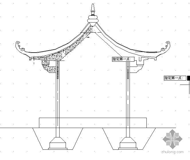钢结构六角凉亭的结构设计资料下载-六角亭结构图