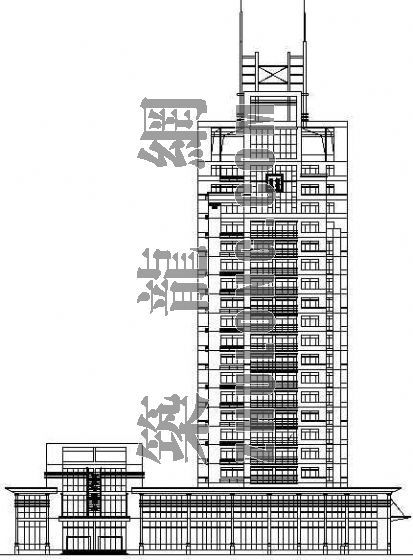 高层写字楼方案设计CAD资料下载-某高层写字楼建筑设计