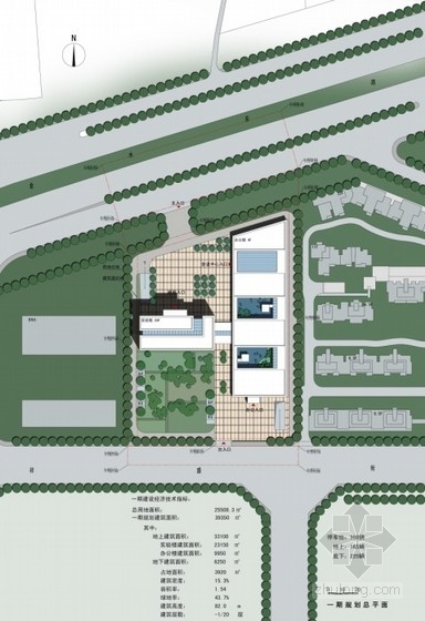 [河南]某20层行政办公楼建筑方案文本（含CAD）-总平面图 