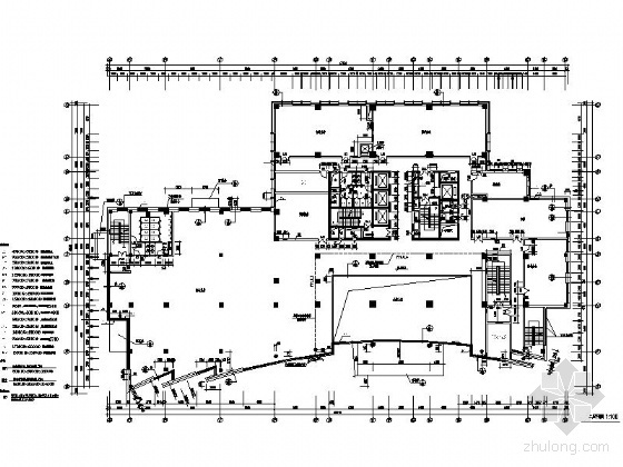 [温州]某二十层教育大楼建筑施工图-二层平面图