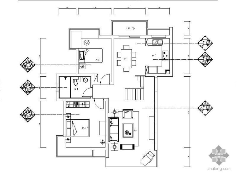 三居室的施工计划资料下载-120㎡三居室雅居施工图