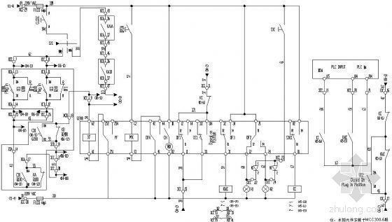 PLC信号资料下载-公共冲洗及出水泵站电机控制原理图