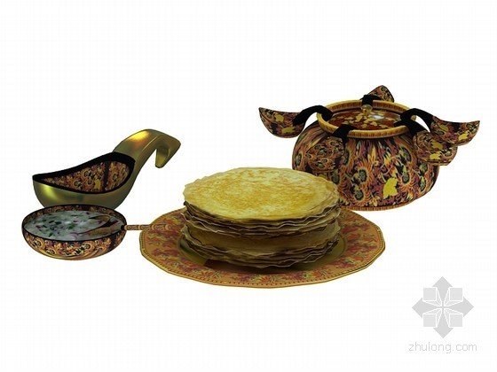 餐具3D模型资料下载-厨房餐具3D模型下载