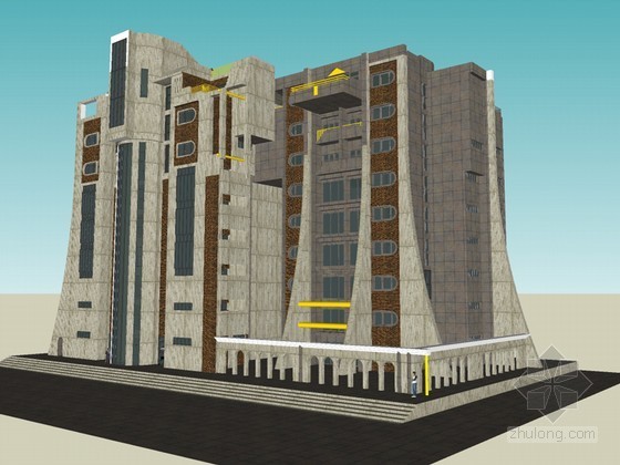 高层住宅建筑模型设计资料下载-高层住宅建筑SketchUp模型下载