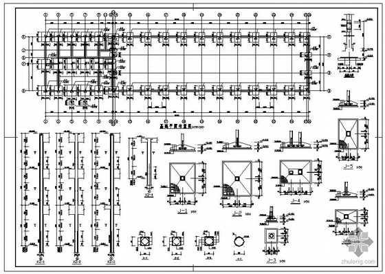 多层开大洞框排架结构设计资料下载-某框排架车间办公楼结构设计图