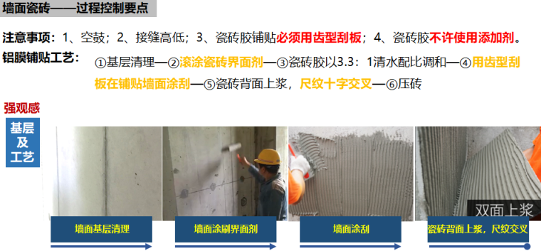[广西]区域装修交楼质量与进度控制（图文并茂）-墙面瓷砖——过程控制要点