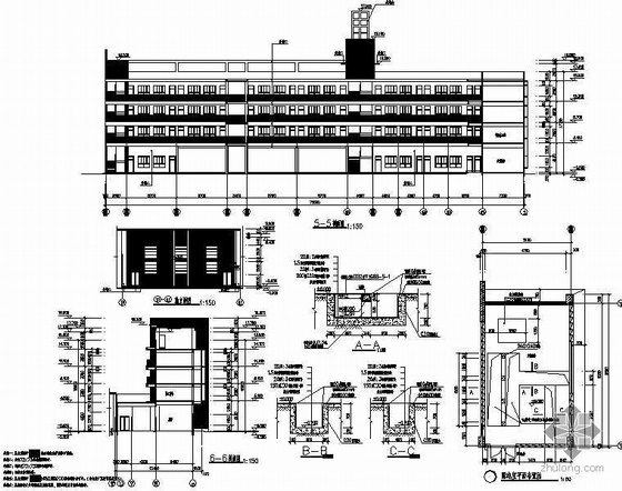 [合集]4套多层小学建筑施工图（含教学楼、风雨操场）-4套多层小学建筑详图