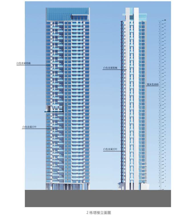 [深圳]超高层错层阳台塔式住宅建筑设计方案文本-超高层错层阳台塔式住宅建筑立面图