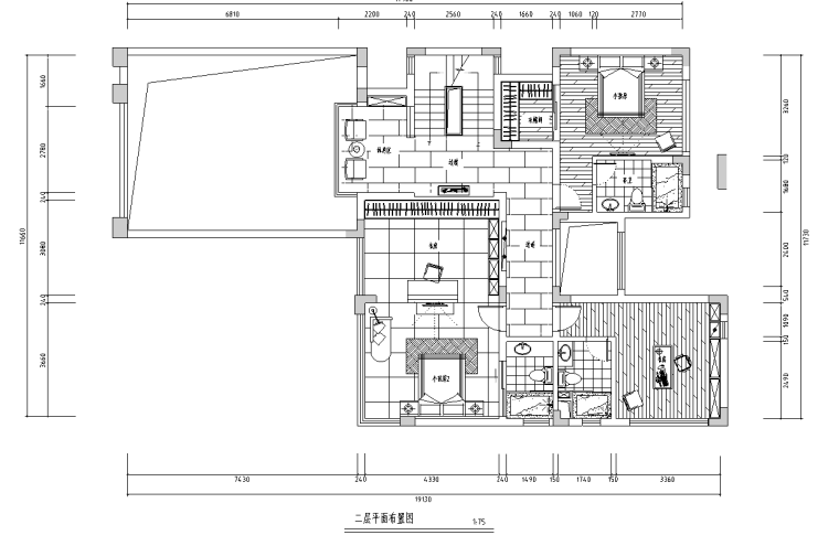 二层现代风格高档别墅资料下载-上海某三层高档别墅室内精装施工图（68张）