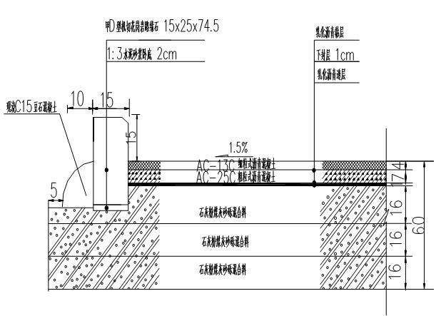 [北京]综合管廊施工组织设计（word，290页）-前程路道路结构断面图