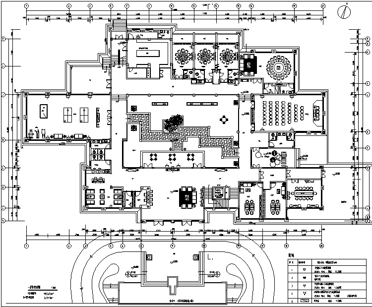 度假酒店建筑设计施工图+效果图-一层强电布置图