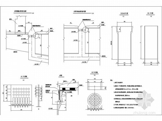 U型桥台设计尺寸资料下载-矩形空心桥台泄水管构造及安装图