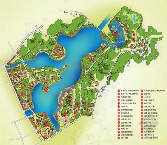 泗阳成子湖旅游度假区资料下载-[长沙]国际生态温泉休闲旅游度假区概念性景观规划设计方案