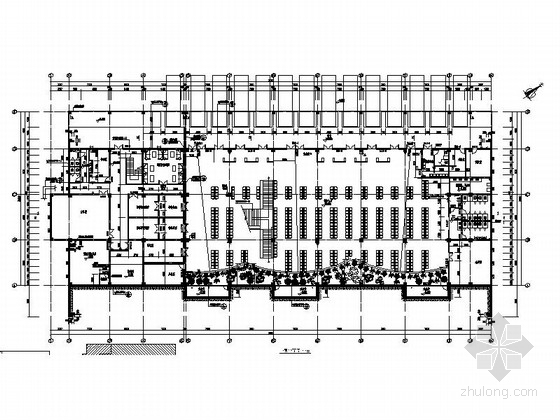 [四川]现代风格县城汽车站建筑施工图（含配套建筑）-现代风格县城汽车站建筑平面图 