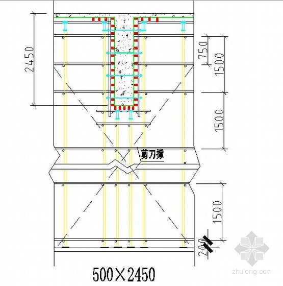 [珠海]框架结构购物中心工程高支模施工方案150页（最高支模11米 专家论证方案）-500X2450 