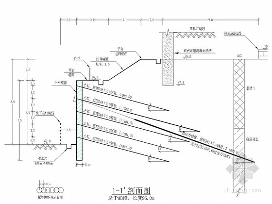 深基坑支护CAD图资料下载-[广东]复合土钉墙深基坑支护施工图
