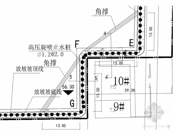 基坑支护锚索施工图资料下载-基坑排桩支护施工图